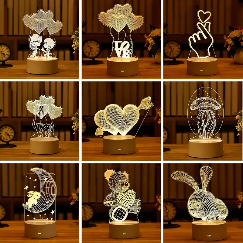 Romantic Love 3D Acrylic Led Lamp